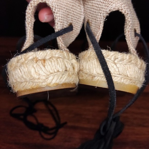 Madewell Soludos Platform Gladiator Sandals Espadrilles in Black Leather Size 6 - Picture 7 of 11